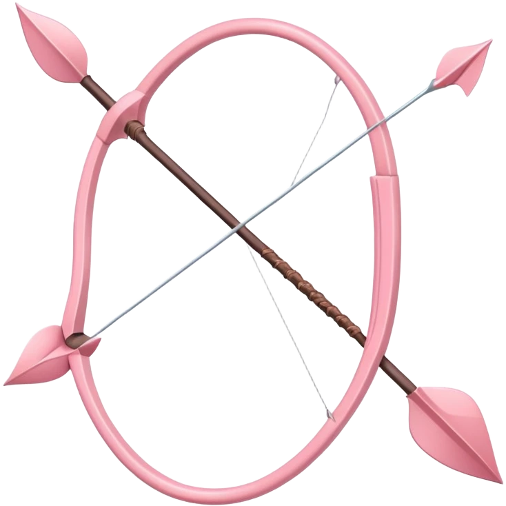 Romantic pastel Cupid’s bow and arrow crossbow emoji