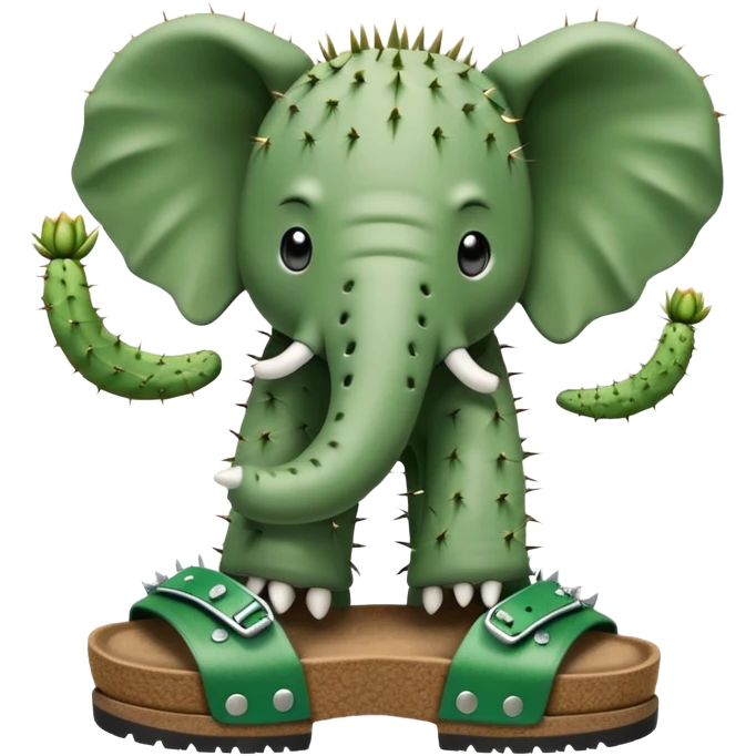 Cactus elephant in Birkenstocks  emoji
