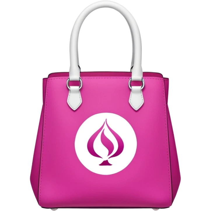 bolsa fucsia con asas blancas y en el centro de la bolsa el logo de druni perfumerias en color blanco emoji