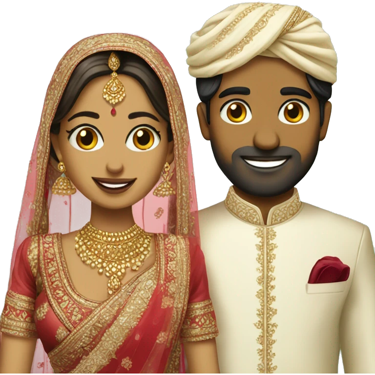Desi bride and groom  emoji