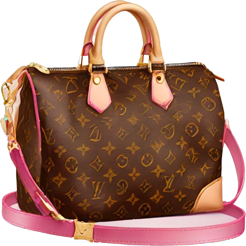 louis vuitton bag with pink shoulder strap  emoji