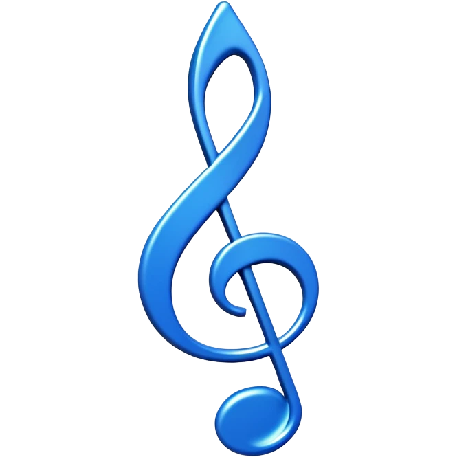 3D blue music icon logo note  no background unique y2k clipart emoji