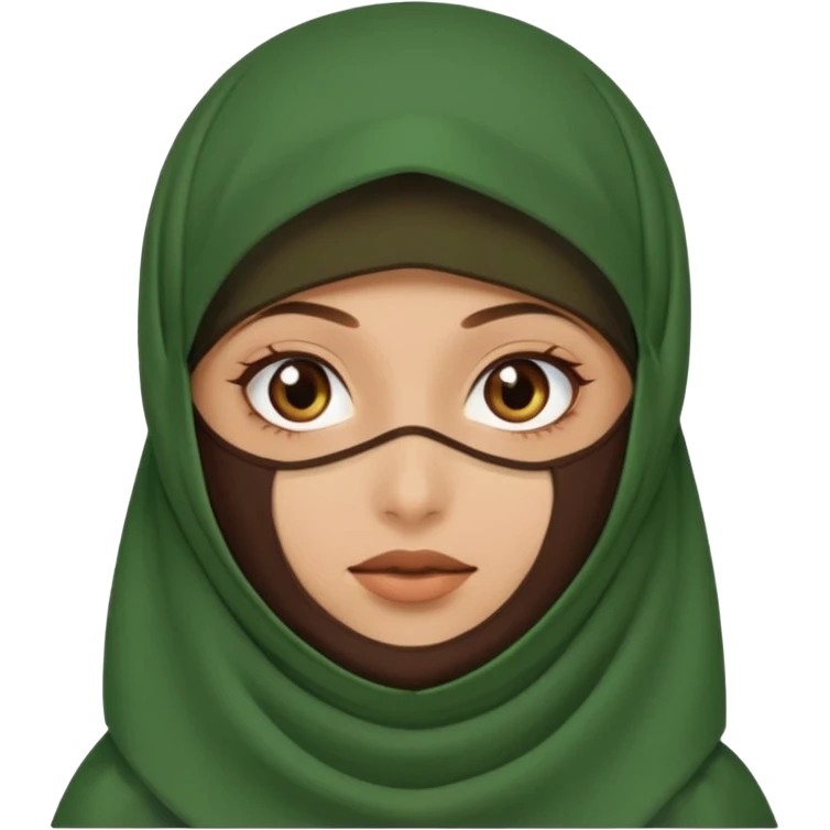 Niqab musli girl chocolate color make the niqab green emoji