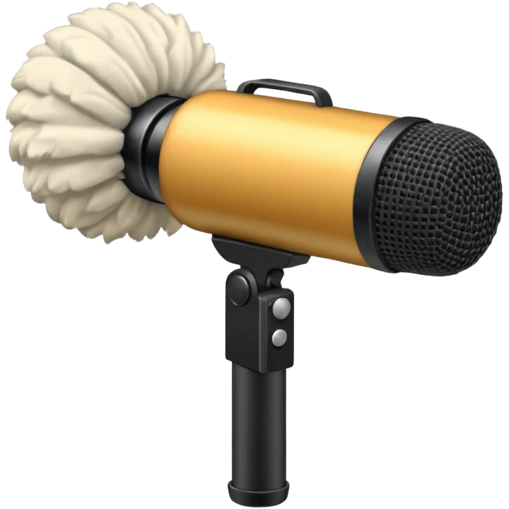 boom fluffy microphone with stick emoji