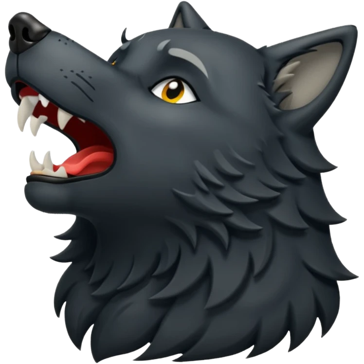 Black wolf howling eyes closed emoji