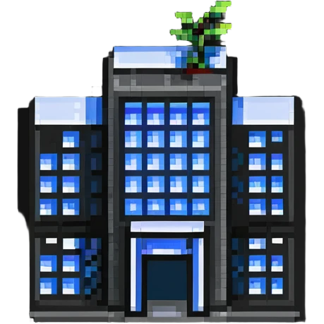 business company office building with logo emoji