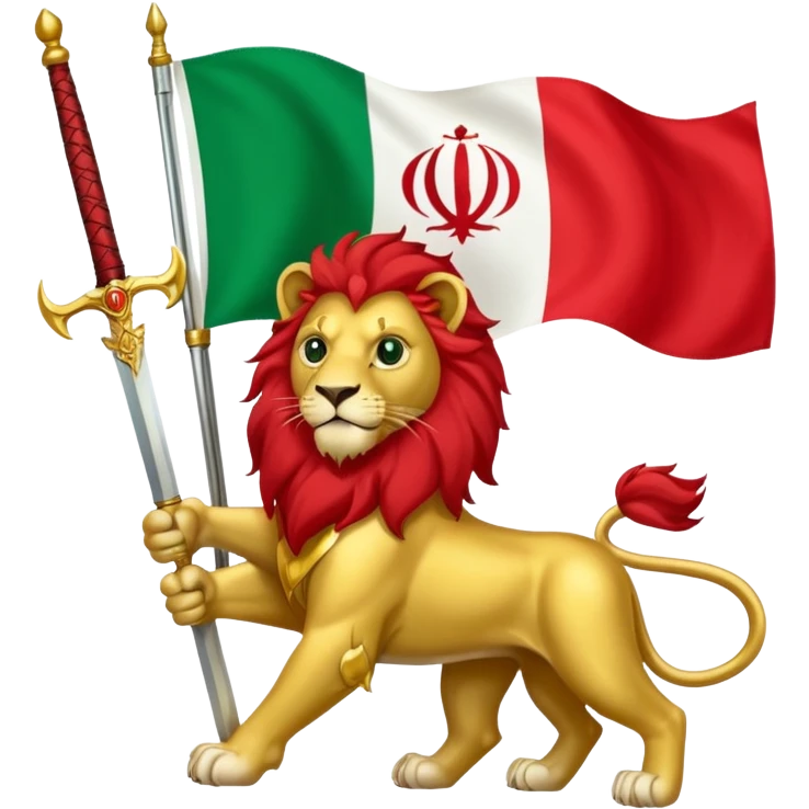 The flag of Iran, but instead of the word Allah, it has a lion. emoji