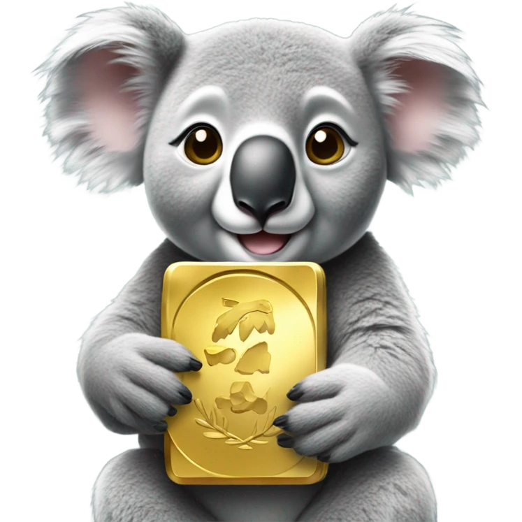Female Koala with gold bullion  emoji