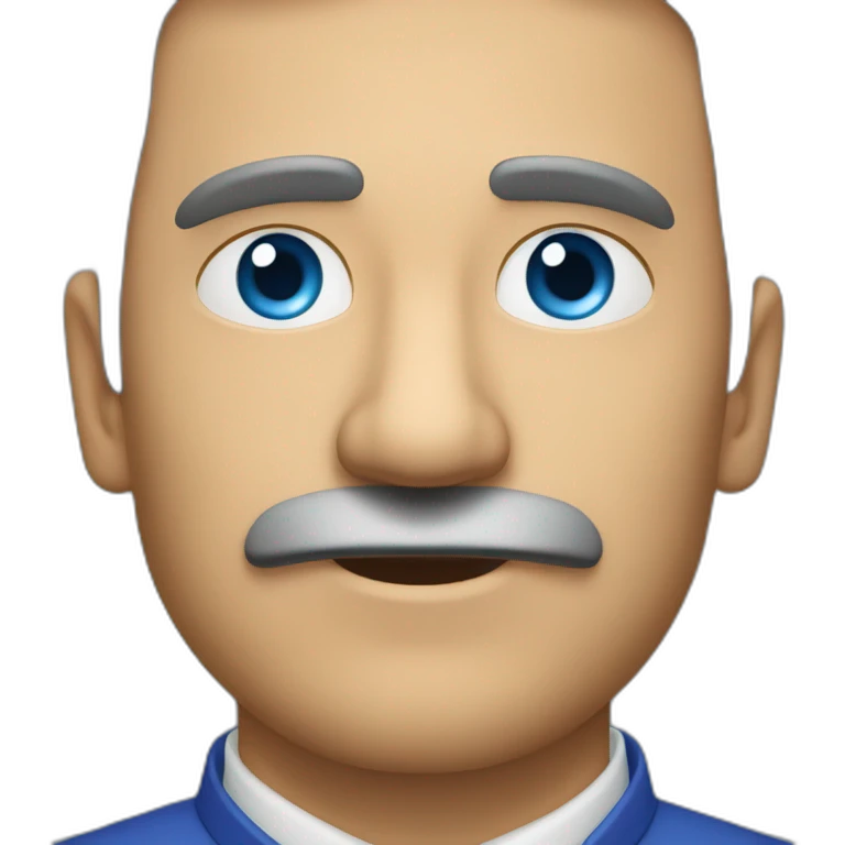 Señor calvo ojos azules emoji