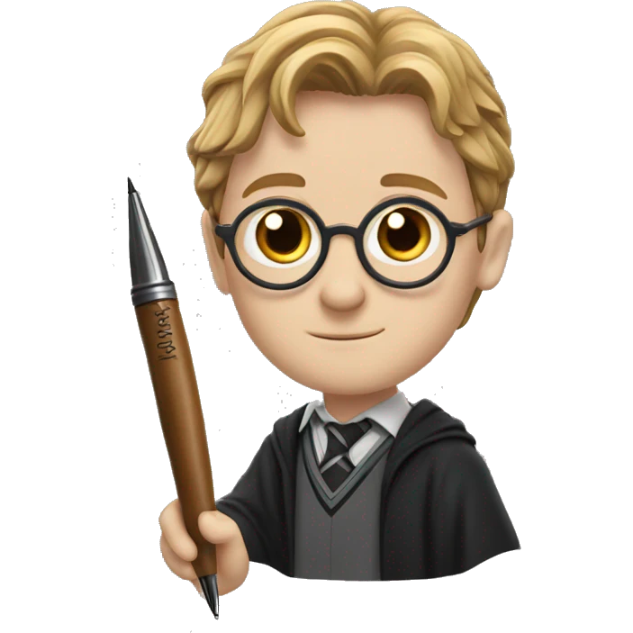 Harry potter using a pen emoji