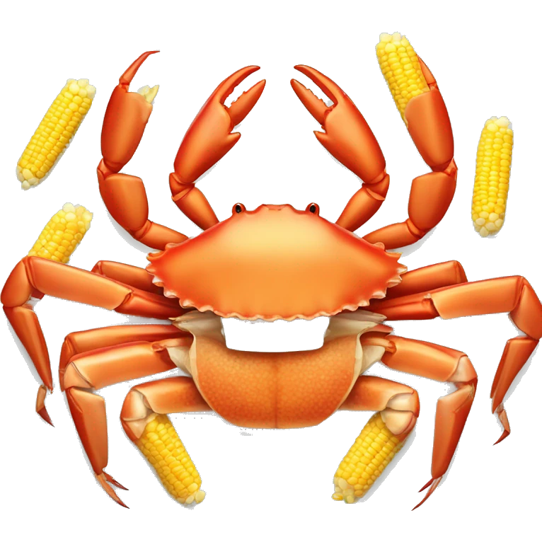 Boiled crab legs with corn and butter emoji