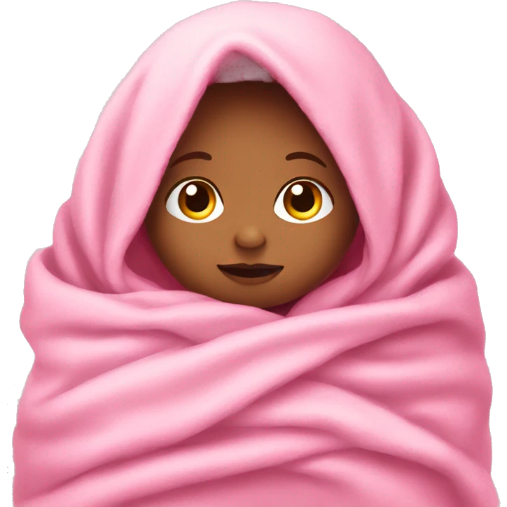 a little baby wrapped in pink blanket emoji