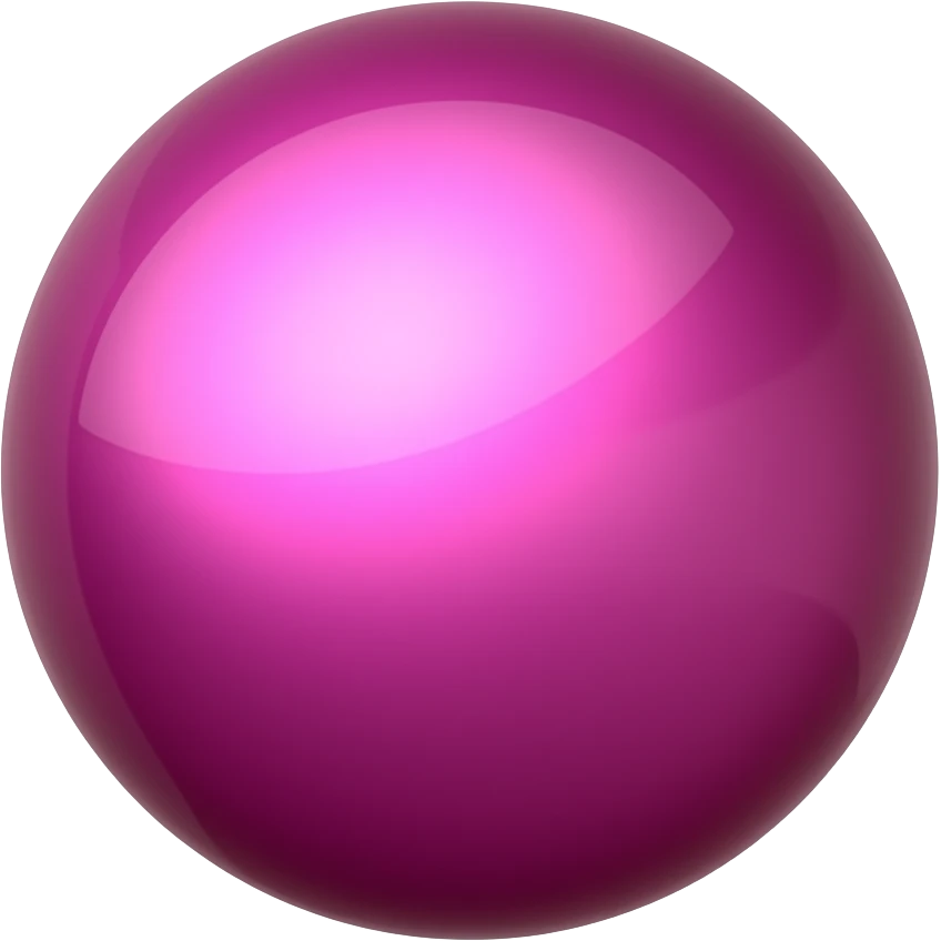 a 3d shiny very reflective hot pink sphere emoji