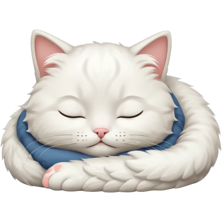 Cute white cat sleeping emoji