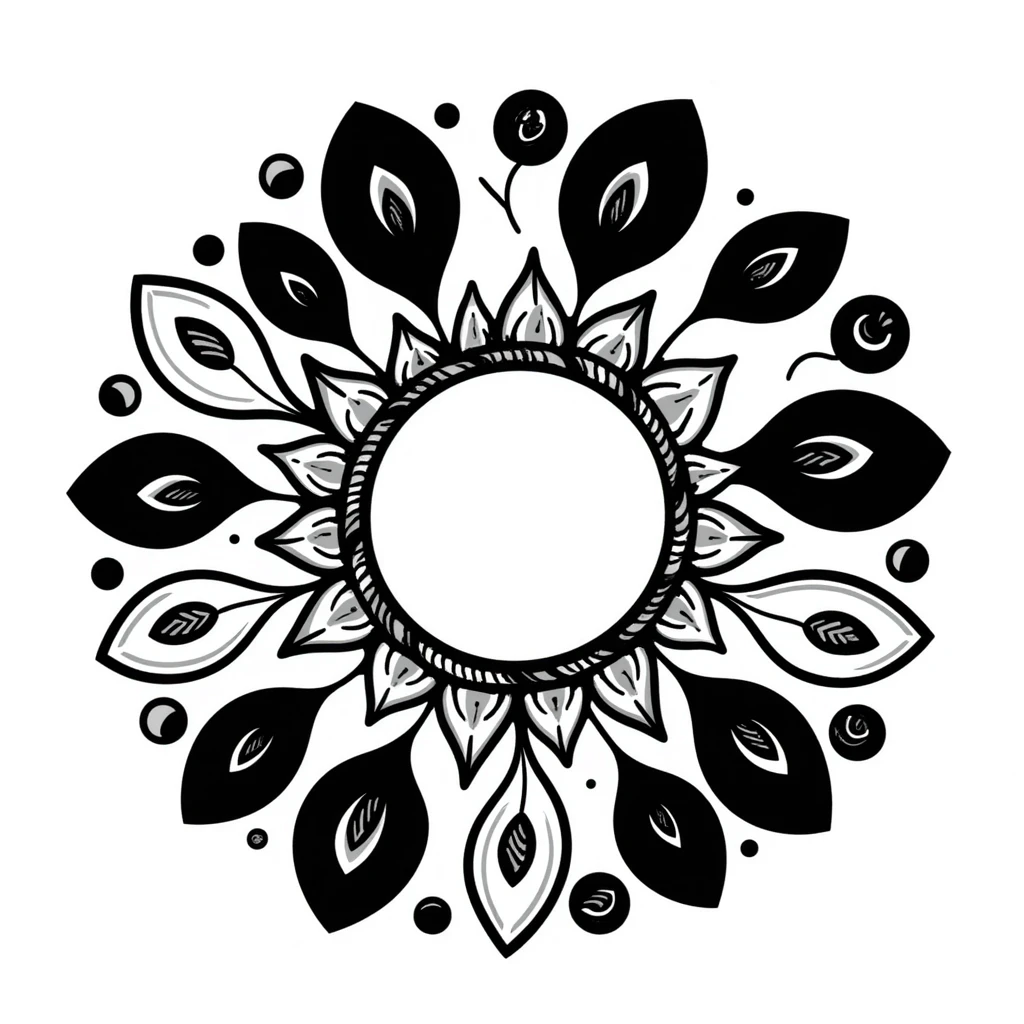 mandala with floral and bead detailing emoji