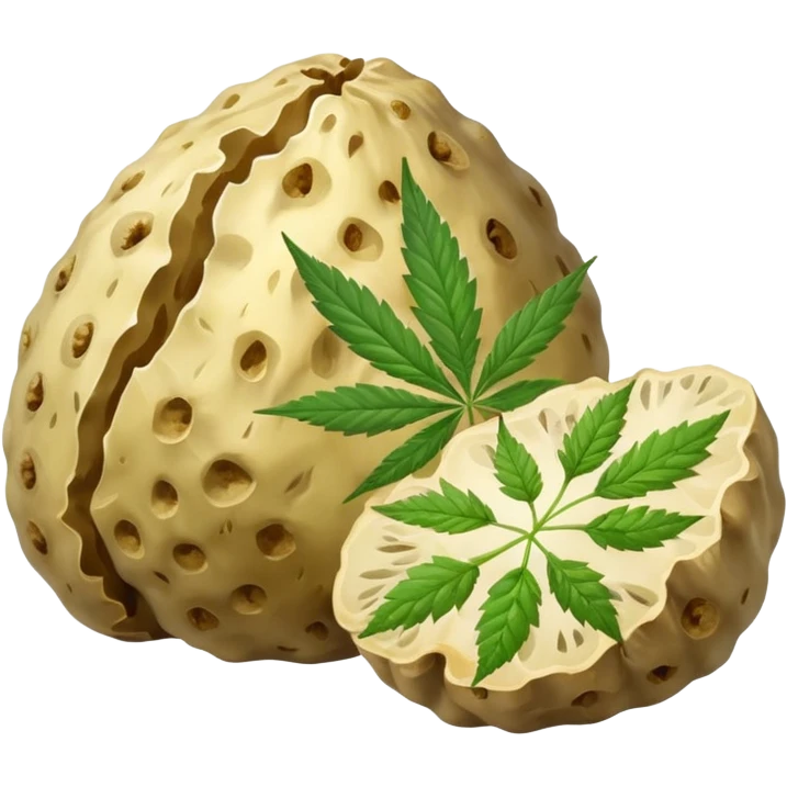 slices of white truffle with cannabis leaf emoji