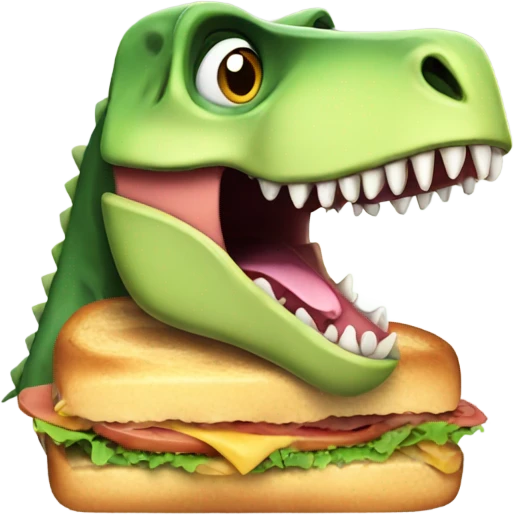 dinosaur eating a sandwich  emoji