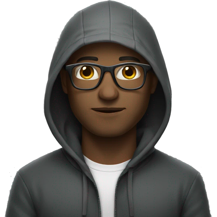 Man with hoodie and glasses. emoji