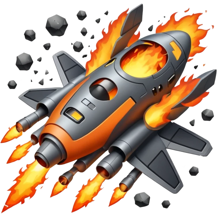 Spaceship blowing up emoji