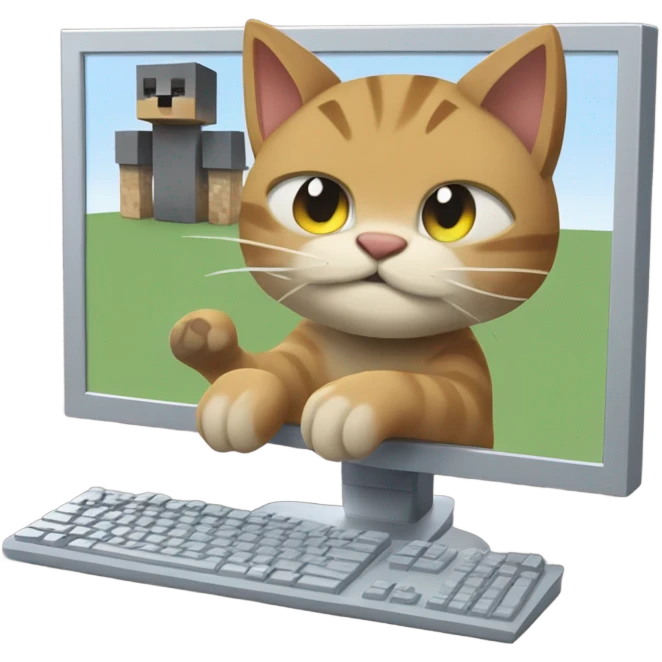 cat playing minecraft emoji