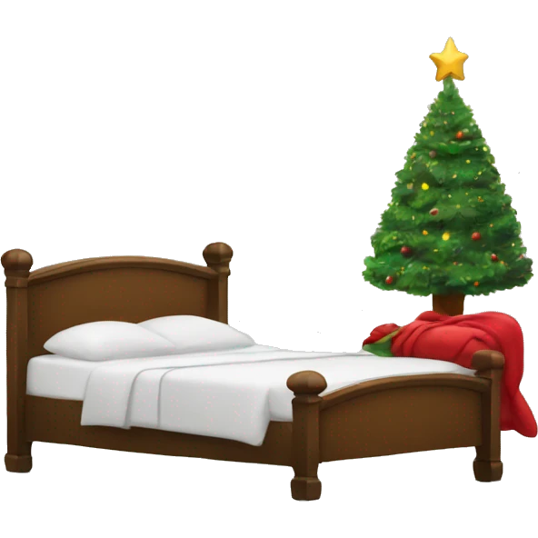 Bed and Christmas tree emoji