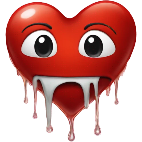 Red heart dripping  emoji