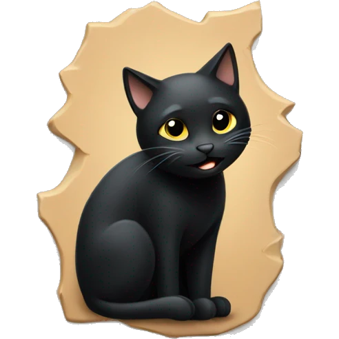 Black cat scratching wall emoji