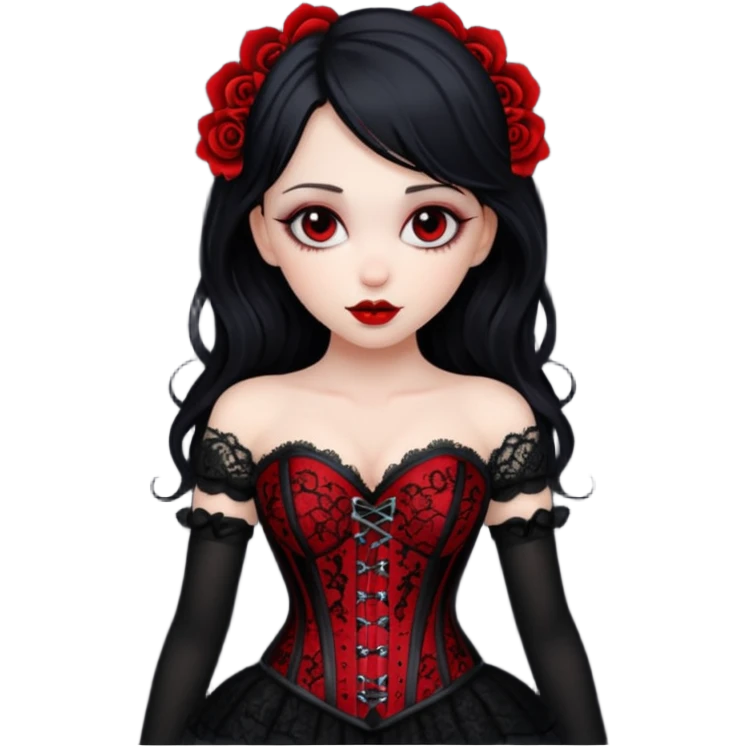 goth themed heart with a black lace corset emoji