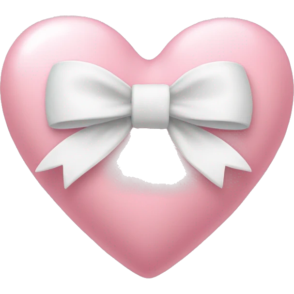 light pink heart with two white bows emoji