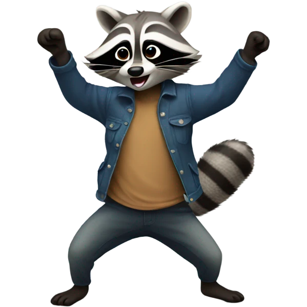 Raccoon dancing emoji