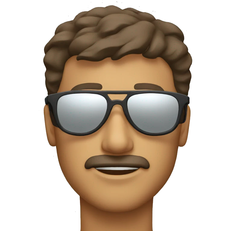 man with mirrored biking sunglasses emoji