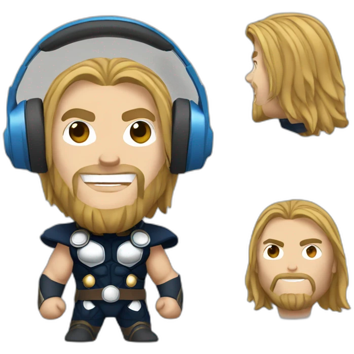 thor with headphones, music, avengers emoji