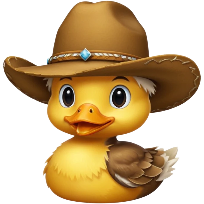 Duckling wearing a cowboy hat ￼ emoji