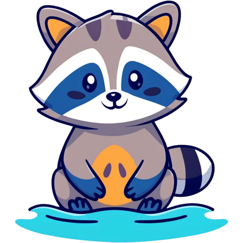 cute raccoon with aquatic features emoji