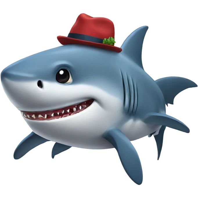Shark with hat emoji