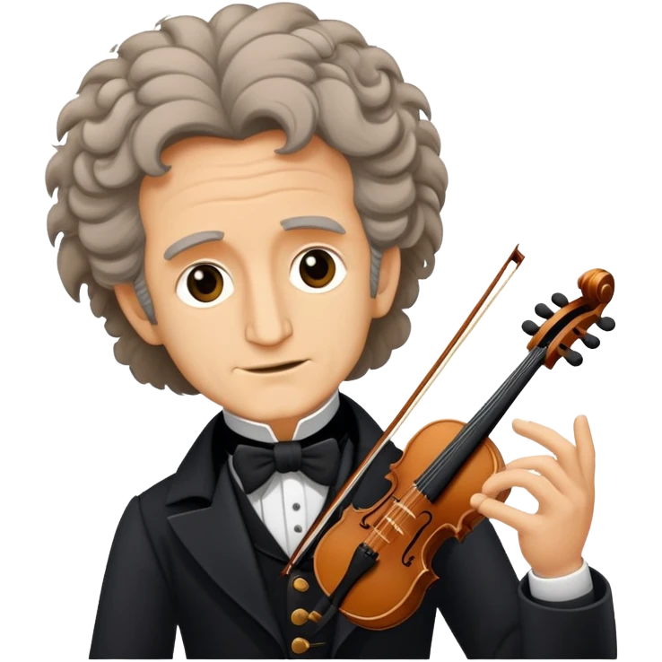 Hector Berlioz with wild hair conducting an orchestra emoji