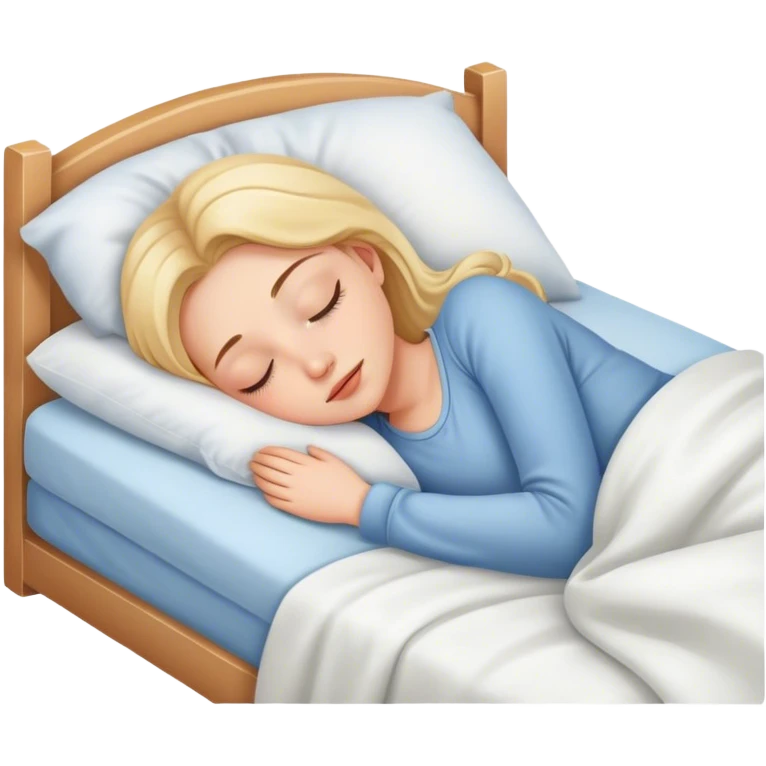 Beautiful girl sleeping in bed emoji