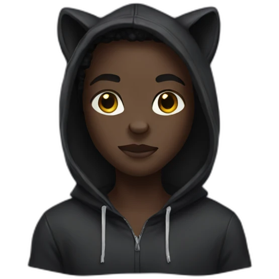 Black Panther wearing a hoodie  emoji