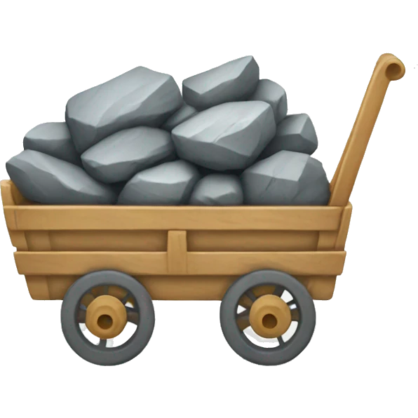 Cart with stone emoji