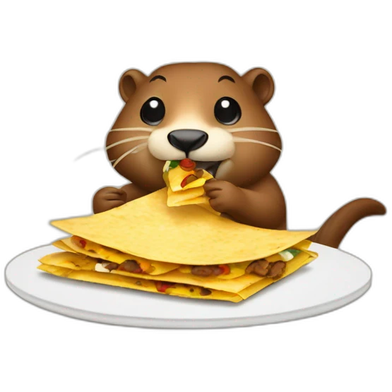 beaver eating quesadilla emoji