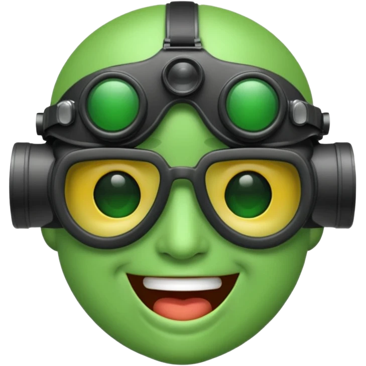laughing crying emoji with night vision goggles on emoji