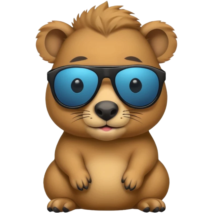 Baby cappybara with sunglasses emoji