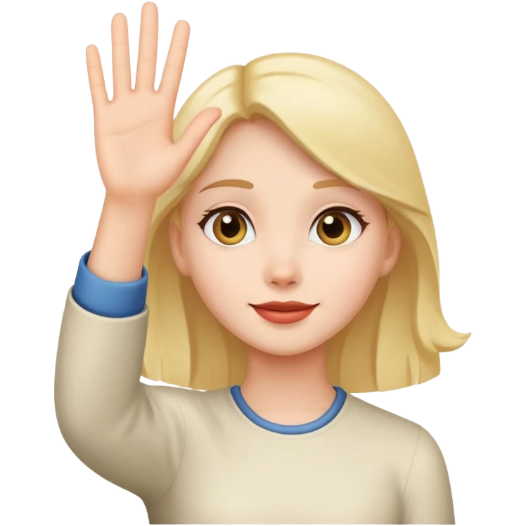 A girl waving goodbye  emoji