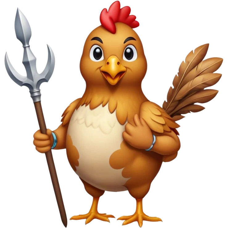 chicken with a hawaiian spear emoji