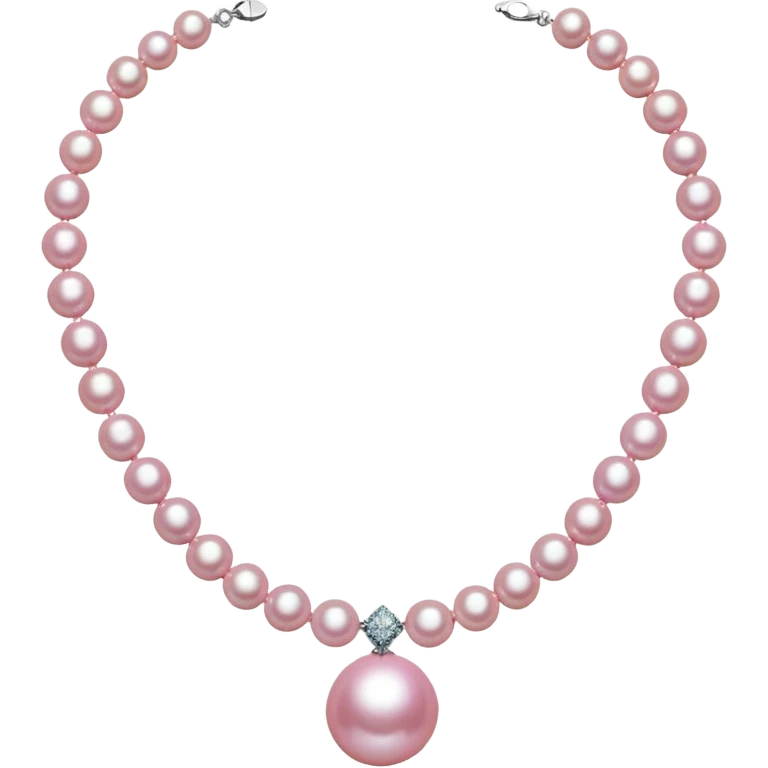 chanel style pink pearl necklace  emoji
