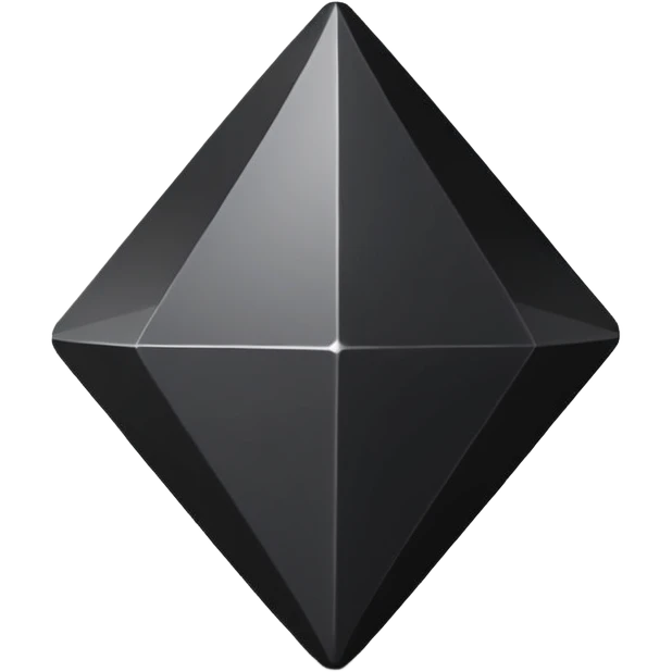 3d diamond shape matte black. diamond shape like on a playing card emoji