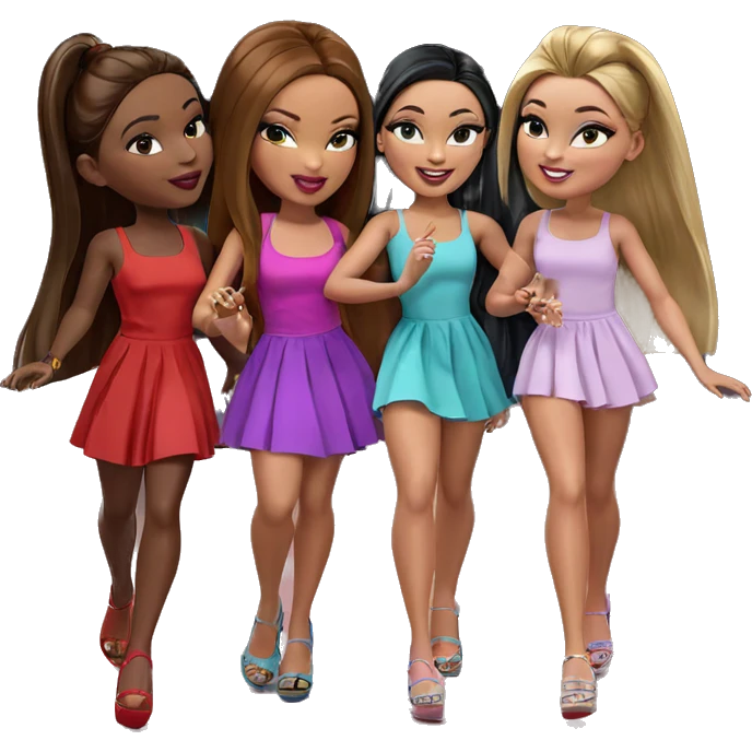 diverse beauty in colorful dresses emoji