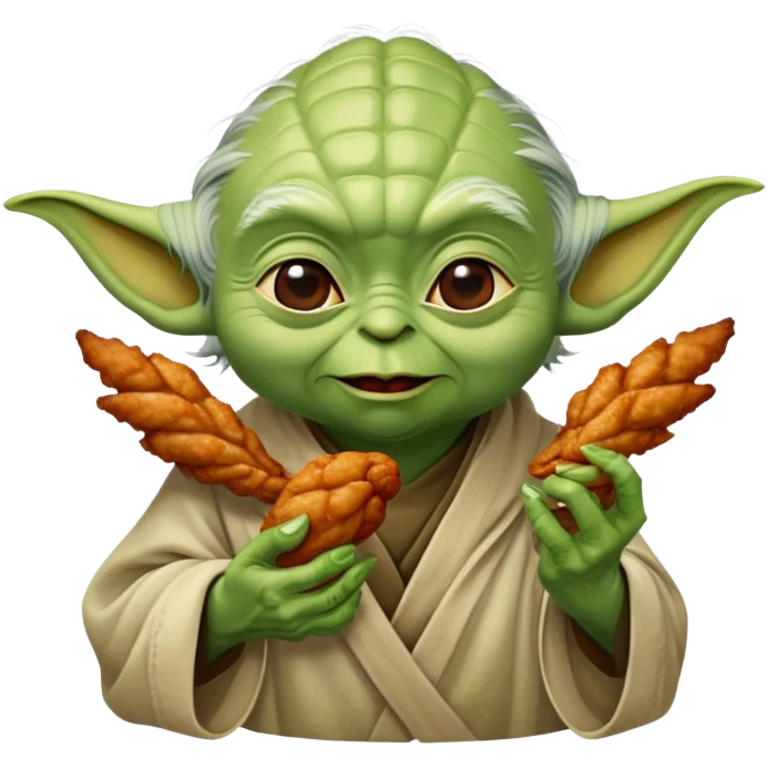 Yoda eating wings emoji