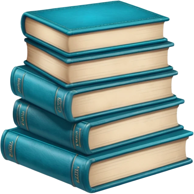 Pile of books that symbolises history in blue/turquoise color emoji