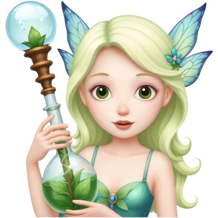 Pretty fairy with a big bong emoji